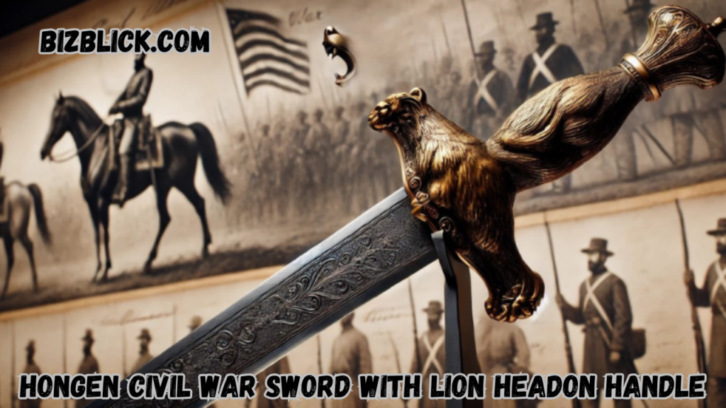 hongen civil war sword with lion headon handle