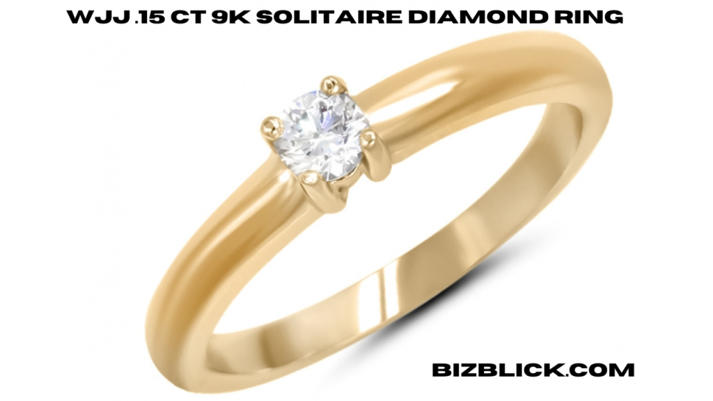 wjj .15 ct 9k solitaire diamond ring